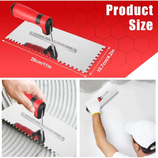 AOZBZ gletieră zimțată 6mm, inox, 280x107mm