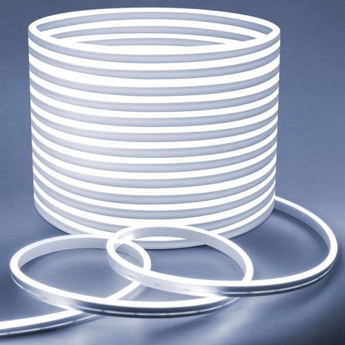 Bandă LED Lamomo 30m, Lumină Neon Albă Dimmabilă, Impermeabilă 6000K Siliconică Flexibilă 24V Interior-Exterior