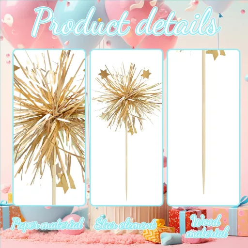 Goiern 30 db Tűzijáték Cupcake Topperek Glitter Születésnapi Tortadísz
