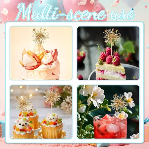 Goiern 30 db Tűzijáték Cupcake Topperek Glitter Születésnapi Tortadísz