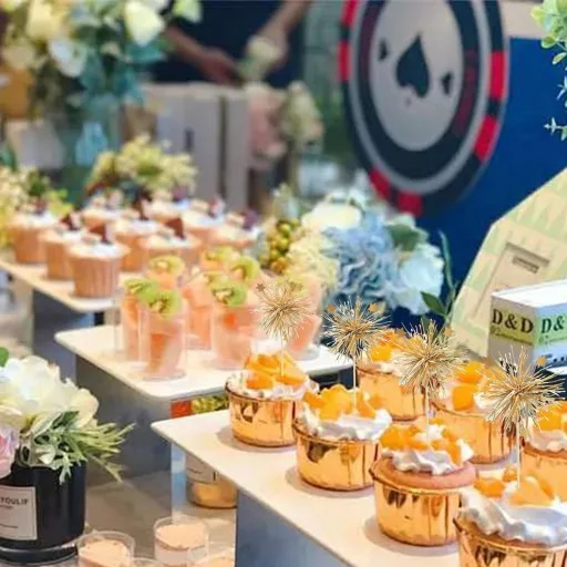 Goiern 30 db Tűzijáték Cupcake Topperek Glitter Születésnapi Tortadísz