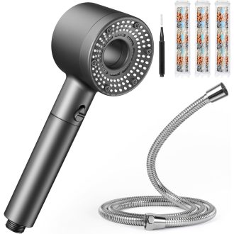   Blendura zuhanyfej 1,5 m csővel, 5 funkciós esőzuhanyfej vízspórlóval és vízkőmentesítő szűrővel