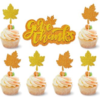   KOBOKO 13 db-os Őszi Juharlevél Torta Dekoráció Szett - Sütidekor Őszi Sütemény Díszítő Kellék Hálaadásra