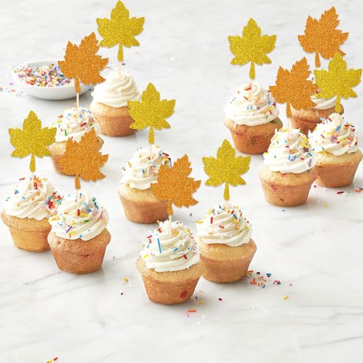 KOBOKO 13 db-os Őszi Juharlevél Torta Dekoráció Szett - Sütidekor Őszi Sütemény Díszítő Kellék Hálaadásra