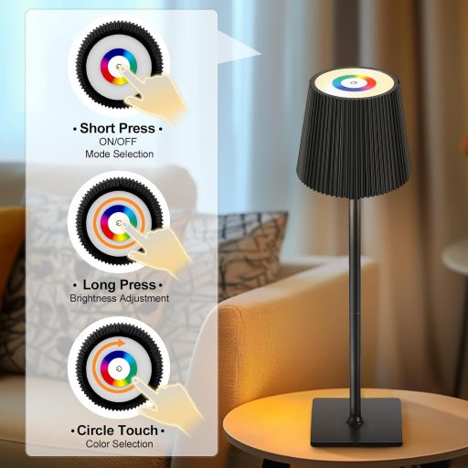 Riokko LED asztali lámpa érintésvezérlés RGB dimmer USB-C akkumulátor