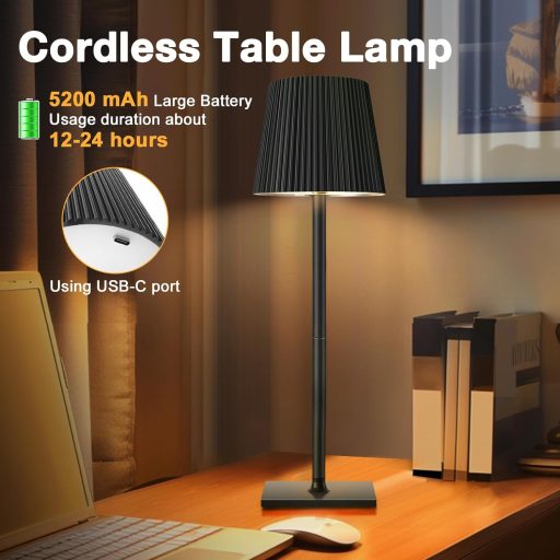 Riokko LED asztali lámpa érintésvezérlés RGB dimmer USB-C akkumulátor