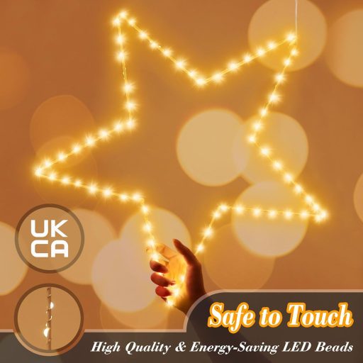 ELKTRY 140 LED-es Karácsony Csillag Dekoráció, Meleg Fehér, Összecsukható, 8 Mód, Időzítő, Vízálló