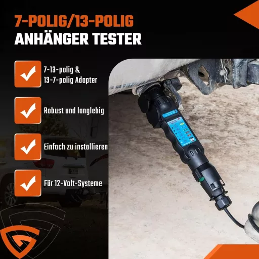 GEARMONSTER 7 Pin Utánfutó Teszter 12V Világítás Diagnosztika Karavánhoz