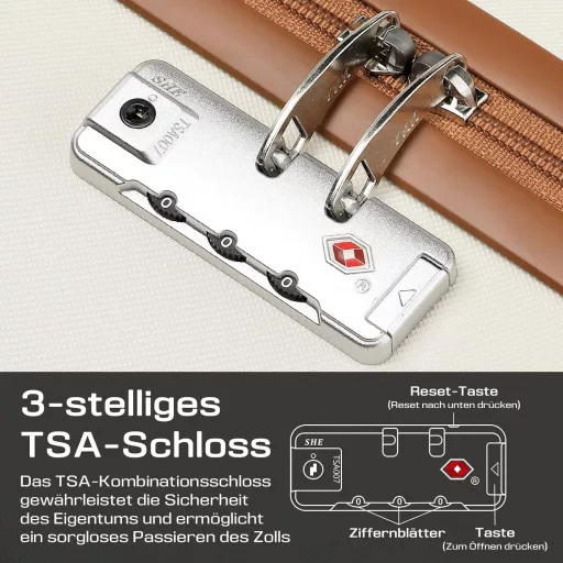 Joyway 3 részes kemény bőrönd szett 4 kerekű TSA zárral, fehér