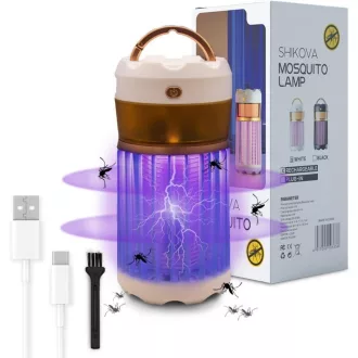   Shikova 3 u 1 električna lampa za uništavanje komaraca - USB punjiva UV zamka za insekte s LED svjetlom, 3000V, za unutarnju i vanjsku upotrebu