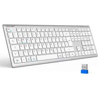   Tastatură Bluetooth TECKNET Fără Fir Reîncărcabilă pentru 4 Dispozitive Germană QWERTZ