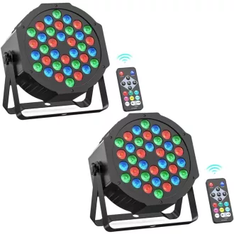   Rtktoup 2x36 LED PAR RGB spotlámpa távirányítóval, hangvezérelt diszkó fény