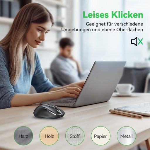 TechRise Bluetooth Vezeték Nélküli Egér 2.4G BT 5.0 4800 DPI Ergonomikus Töltöthető