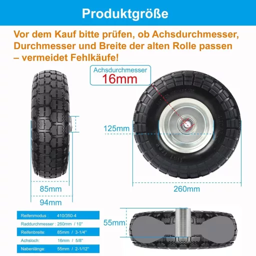SAICOOS Sackli Kerekek 260x85mm Tömör Gumi 4.10 3.50-4 Csere Kerék Pár