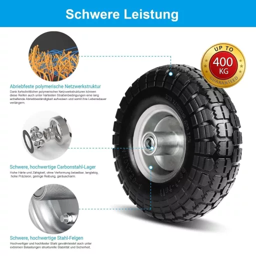 SAICOOS Sackli Kerekek 260x85mm Tömör Gumi 4.10 3.50-4 Csere Kerék Pár
