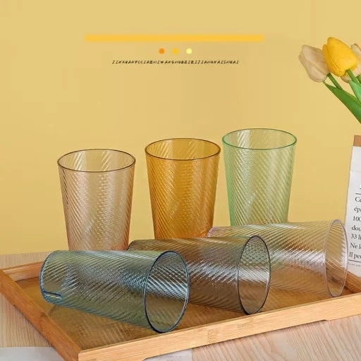 flintronic 600 ml-es újrafelhasználható műanyag pohár szett, 4 db, BPA mentes, mosogatógépben mosható
