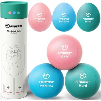   FitBeast 6 darabos stresszlabda szett, tojás és gömb alakú, erősítő és fogásgyakorlat labdák