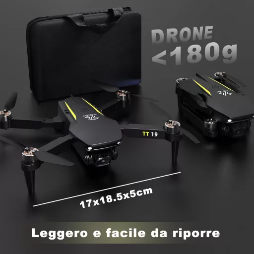 TTROARDS TT19 Dron s 1080p kamerou - 40 km/h rýchlosť, vzlet/pristátie jedným dotykom, 19 bezkefových motorov, 5G WiFi, pre začiatočníkov a dospelých