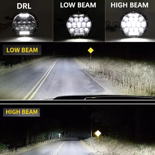 DREAMIZER 7 Inch LED Motoros Fényszóró E-Jóváhagyott Fehér Nappali Fény Angyal Szem Sárga Irányjelző Harley Road King Street Glide Softail E