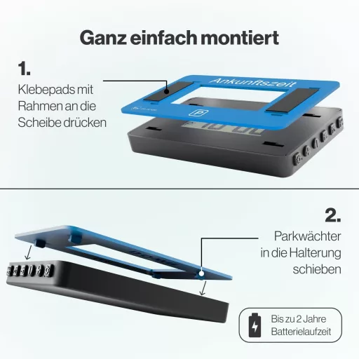 Parkwächter V2 Elektronikus Parkolótárcsa Német Szabványú Jóváhagyással - Automatikus Digitális Parkolóóra Autóba, Adatvédelemmel, Országspe