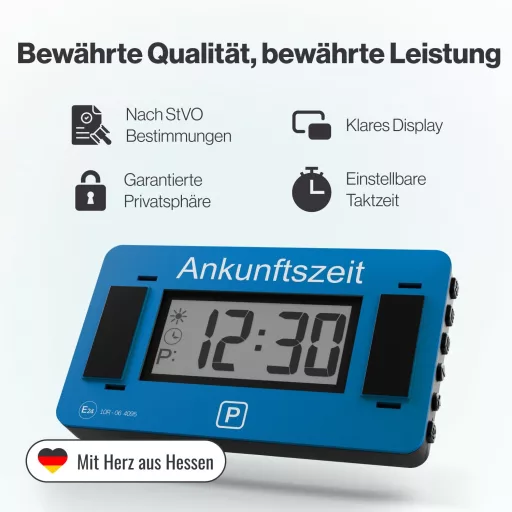 Parkovací asistent V2 s nemeckým schválením - Automatické digitálne parkovacie hodiny do auta, s ochranou osobných údajov, špec. pre krajinu