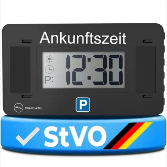  Parkwächter V2 Elektronički parkirni sat za auto - Automatski digitalni parkirni sat s odobrenjem - Baterijski crni asistent za parkiranje