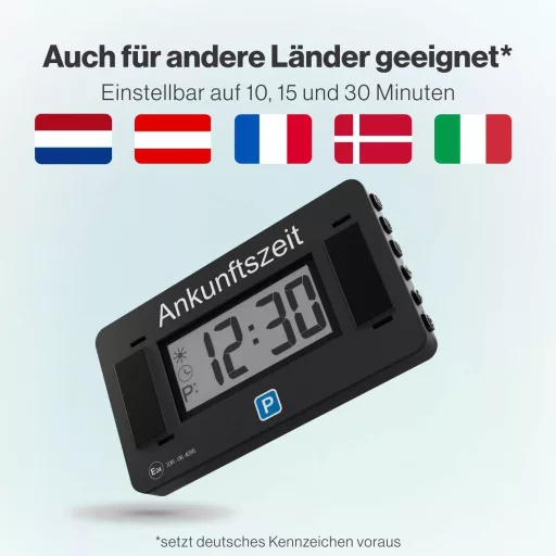 Parkovací asistent V2 Elektronický parkovací kotúč do auta - Automatické digitálne parkovacie hodiny s povolením - Batériový čierny parkovací asistent