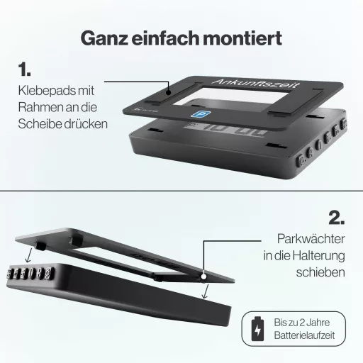 Parkovací asistent V2 Elektronický parkovací kotúč do auta - Automatické digitálne parkovacie hodiny s povolením - Batériový čierny parkovací asistent