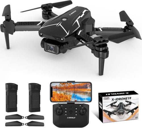 FAKJANK X19 Mini Drón HD 720P Kamerával - WiFi FPV Élő Közvetítés, 2 Kamera, Magasságtartás, Fejnélküli Mód, 3D Flip, 2 Akkumulátor, 20 Perc