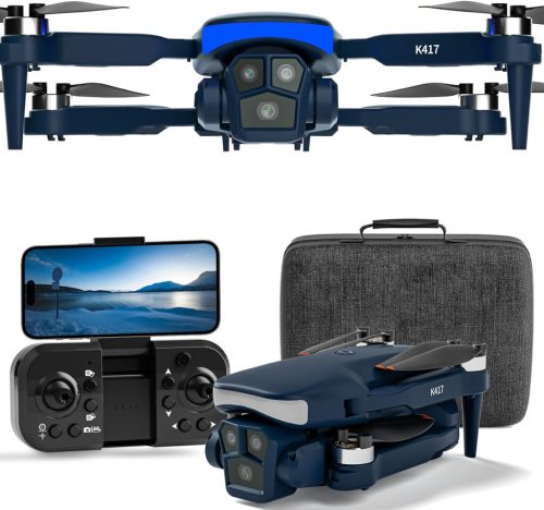 karuisrc K417 Skladací dron s duálnou 1080p kamerou, 5GHz WiFi, bezkefkový motor, LED osvetlenie, pre začiatočníkov, FPV mód, pod 249g