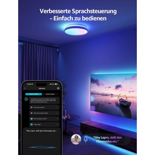 Lepro T1 Okos Mennyezeti Lámpa RGBCCT Dimmelhető WiFi Bluetooth Alexa Google