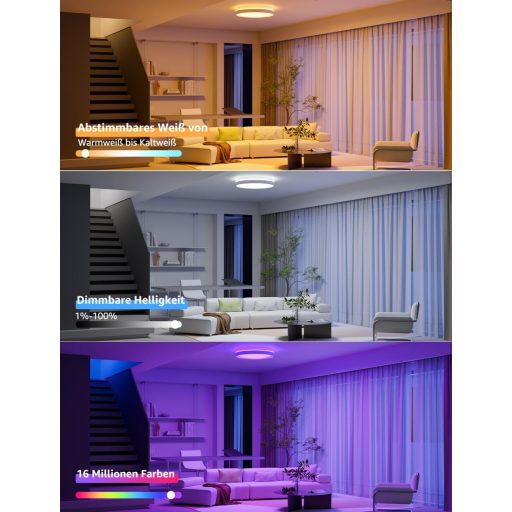 Lepro T1 Plafoniera Inteligentă RGBCCT Dimmabilă WiFi Bluetooth Alexa Google