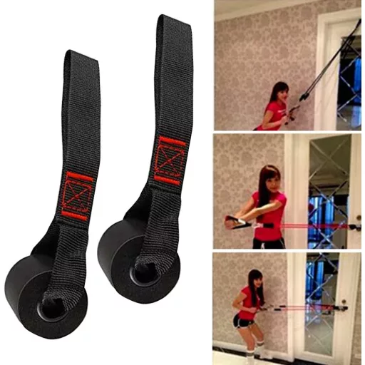 Tongdejing 2x Ajtóhorgony Fitness Sávokhoz, Ellenállásos Sávok és Terápiasávok Piros