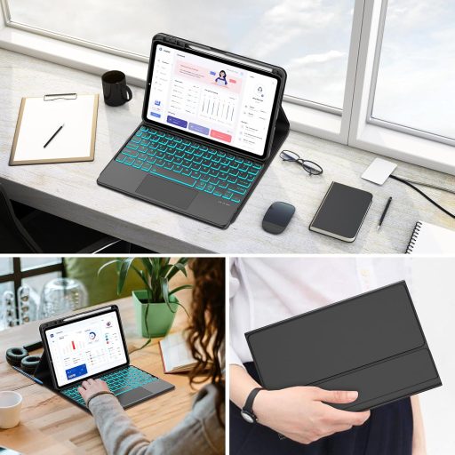 Husă cu tastatură și touchpad JADEMALL pentru tabletă Xiaomi Pad 6 de 11 inch