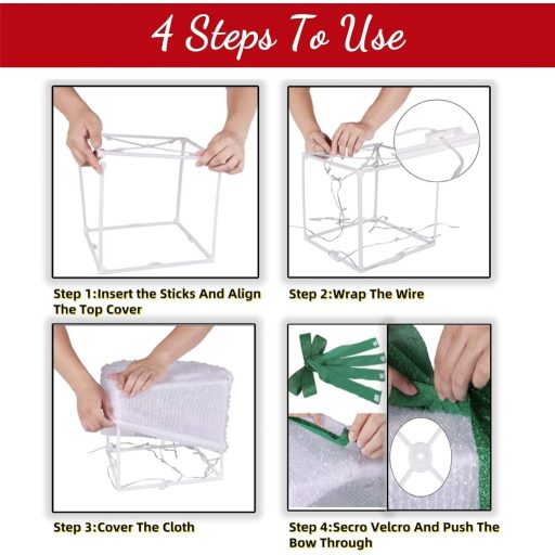 Lecone LED ajándékdoboz szett 3db karácsonyi dekoráció 80 LED-del kültéri beltéri