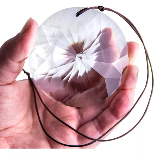 HDCRYSTALGIFTS 85mm Bauhinia Cristal Prindere de Soare, Prismă Suspendată, Creator de Curcubeu