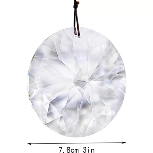 HDCRYSTALGIFTS 85mm Bauhinia Cristal Prindere de Soare, Prismă Suspendată, Creator de Curcubeu