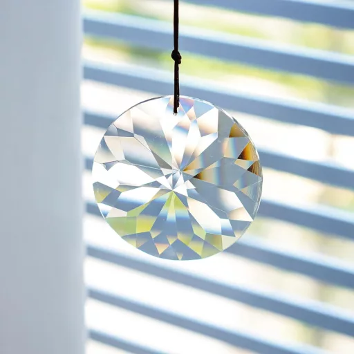 HDCRYSTALGIFTS 85mm Bauhinia Cristal Prindere de Soare, Prismă Suspendată, Creator de Curcubeu
