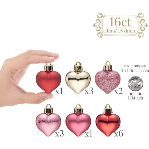 Valery Madelyn 16 ks vianočných gúľ 4 cm červeno-ružovo-zlatá plastová dekorácia