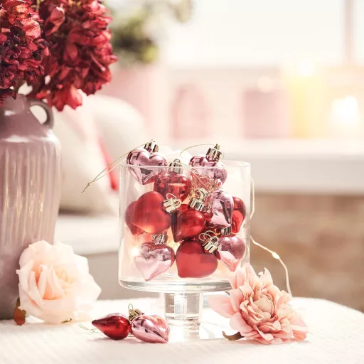 Valery Madelyn 16 darabos szív medál szett 4cm piros rózsaszín fehér Valentin nap esküvő