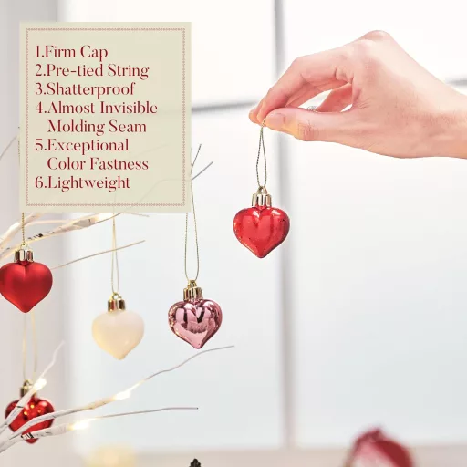 Valery Madelyn set od 16 srcolikih privjesaka 4cm crveni ružičasti bijeli za Valentinovo vjenčanje
