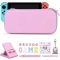 innoAura Nintendo Switch Taška 16-v-1 Súprava príslušenstva s puzdrom, puzdrom na hry, ochranným puzdrom, stojanom a krytkami na joystick – ružová