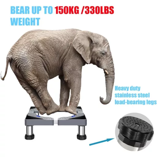 SSEHCWAN Mosógép Alap Állvány 150kg Terhelhetőség Állítható Magasság 13-16cm
