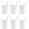 Set HEIYUET de 6 suporturi suspendate pentru flori, din metal alb, cu cârlig, ghivece de 10 cm, pentru decor interior și exterior, grădină, gard