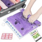 PACKDUDE Utazási Vákuumzsák Szett 15 db - 3 Méretben, Szelep Nélküli Ruhakompressziós Táskák Görgethető Kivitelben, Átlátszó