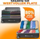 PACKDUDE Utazási Vákuumzsák Szett 15 db - 3 Méretben, Szelep Nélküli Ruhakompressziós Táskák Görgethető Kivitelben, Átlátszó