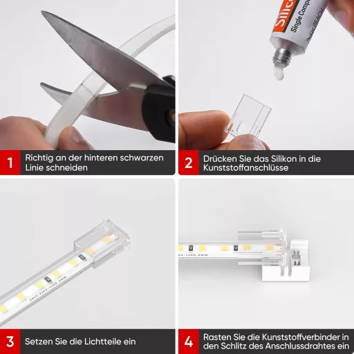 Shine Decor sada 5 ks LED svetelných hadíc 220V 230V flexibilných 10x4,5mm