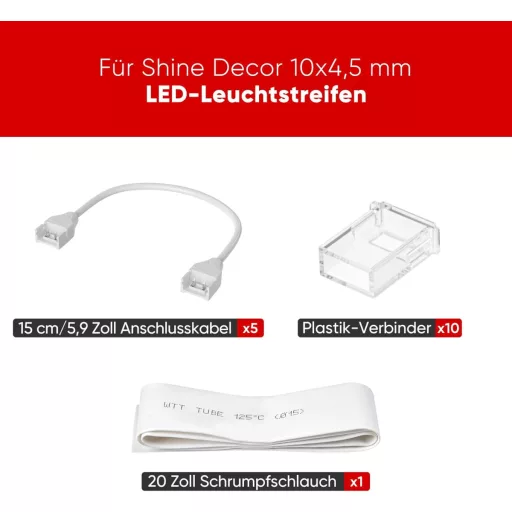 Set Shine Decor de 5 benzi luminoase LED, flexibile, 220V 230V, 10x4,5mm
