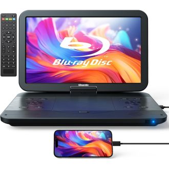   GOnavidio 15,4" Prijenosni Blu-ray DVD Player 1920x1080 HD, 270° Rotirajući, 5 Sati Baterija