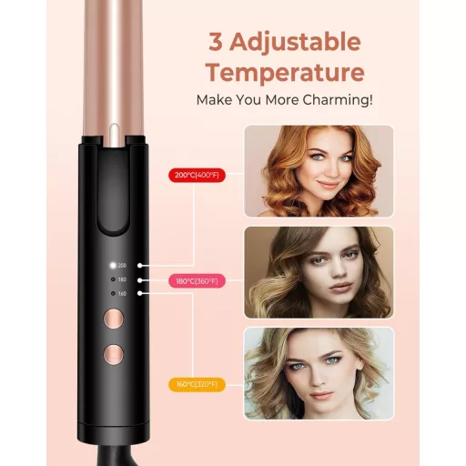 UKLISS Mini Hajgöndörítő 25mm - Kerámia Hajsütővas Rövid és Közepes Hajhoz, 3 Hőfokozat 160-200°C, Utazáshoz, Kesztyűvel és Táskával
